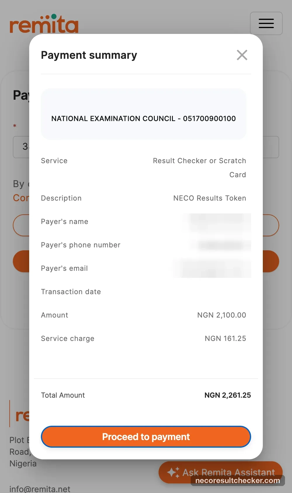 Remita payment summary for the same RRR still offering Proceed to payment after it was paid